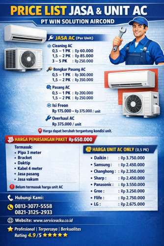 Pemasangan ac tuban propesional
